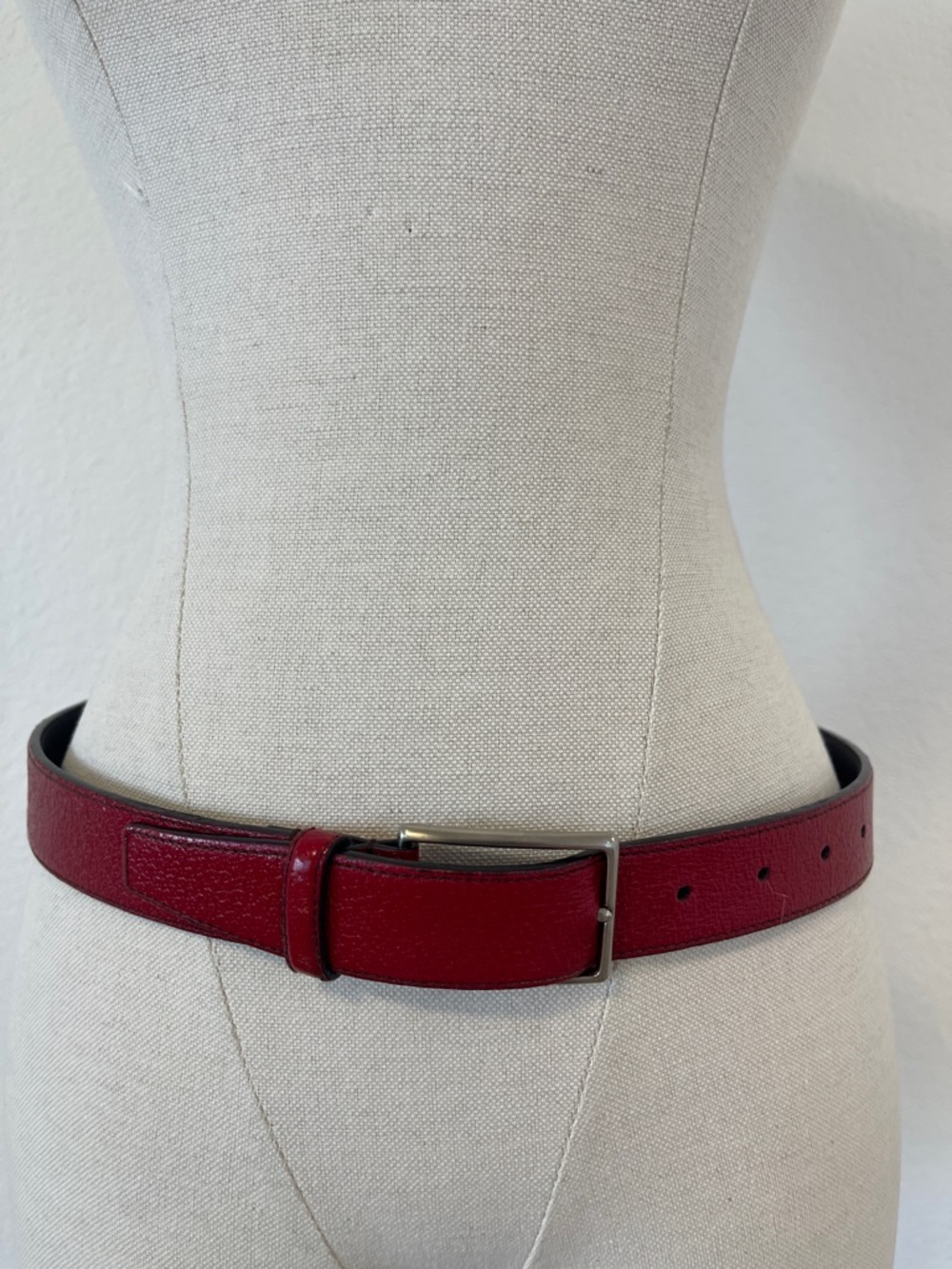 Prada Red Leather Belt with Buckle Small - Picture 2 of 9